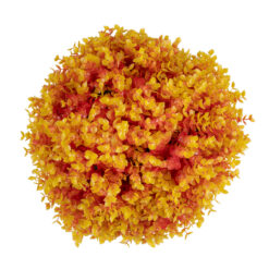GloboStar® 78515 Artificial - Συνθετικό Τεχνητό Διακοσμητικό Φυτό Θάμνος Πυξάρι Πορτοκαλί - Κίτρινο Φ36cm