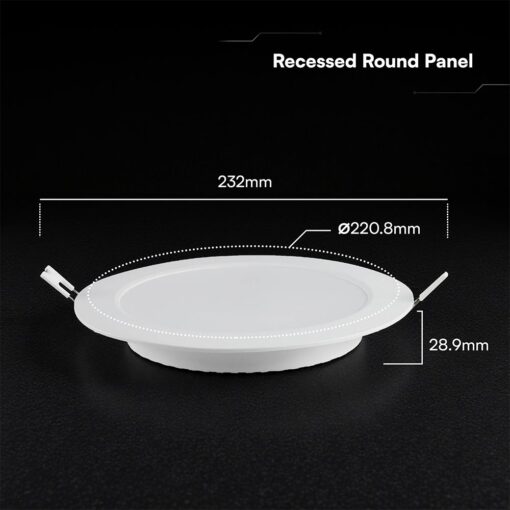 18W CCT Στρογγυλό Φ220 Χωνευτό LED Panel 2640lm – V-TAC Cree Chip 6yrs Wty 78646VT