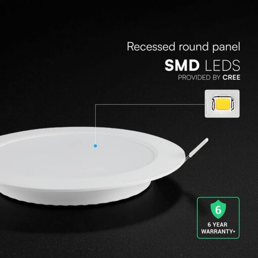 18W CCT Στρογγυλό Φ220 Χωνευτό LED Panel 2640lm – V-TAC Cree Chip 6yrs Wty 78646VT
