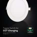 18W CCT Στρογγυλό Φ220 Χωνευτό LED Panel 2640lm – V-TAC Cree Chip 6yrs Wty 78646VT