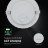 18W CCT Στρογγυλό Φ220 Χωνευτό LED Panel 2640lm – V-TAC Cree Chip 6yrs Wty 78646VT