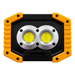 Alternative view of GLOBOSTAR® HELPLAMP 79037 Προβολέας Φακός Camping LED 20W 2000lm 120° DC 5V με Επαναφορτιζόμενη Μπαταρία Li-ion 3.6V 2x18650 4600mAh IP20 Ψυχρό Λευκό 6000K - Sanan COB Chip - Μαύρο & Κίτρινο - Μ11.5 x Π10 x Υ23cm - 1 Χρόνο Εγγύηση