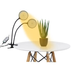 Alternative view of GloboStar® 79651 Grow Light Hydro Spectrum LED Φωτιστικό Ανάπτυξης Υδροπονικών Φυτών Γλάστρας με 2 Κινούμενες Κεφαλές & Βάση Clip SMD 2835 10W 160° DC 5V IP20 με Dimmer & Timer Εσωτερικού Χώρου για Κάλυψη Επιφάνειας 0.6m x 0.6m Πλήρους Φάσματος Φωτισμού