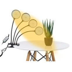 Alternative view of GloboStar® 79655 Grow Light Hydro Spectrum LED Φωτιστικό Ανάπτυξης Υδροπονικών Φυτών Γλάστρας με 4 Κινούμενες Κεφαλές & Βάση Clip SMD 2835 20W 160° DC 5V IP20 με Dimmer & Timer Εσωτερικού Χώρου για Κάλυψη Επιφάνειας 1m x 1m Πλήρους Φάσματος Φωτισμού