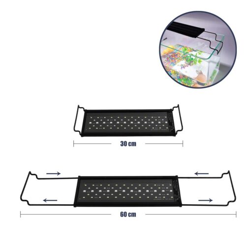 GLOBOSTAR® AQUARIUS 79678 Φωτιστικό Ενυδρείου με Ενσωματωμένο Χειριστήριο LED 12W 600lm 120° AC 220-240V Αδιάβροχο IP44 Πολύχρωμο RGBW Dimmable – Sanan SMD Chip – Μαύρο – Μ30 x Π11 x Υ3cm – 2 Χρόνια Εγγύηση