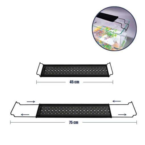GLOBOSTAR® AQUARIUS 79679 Φωτιστικό Ενυδρείου με Ενσωματωμένο Χειριστήριο LED 16W 800lm 120° AC 220-240V Αδιάβροχο IP44 Πολύχρωμο RGBW Dimmable – Sanan SMD Chip – Μαύρο – Μ45 x Π11 x Υ3cm – 2 Χρόνια Εγγύηση