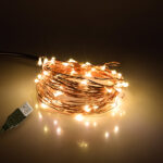 GLOBOSTAR® STRINGLIGHT 79721 Γιρλάντα 5m 50 LED 3W 180lm 360° DC 5V με USB 2.0 IP20 Θερμό Λευκό 2700Κ Dimmable - Χάλκινο - Μ500 x Π0.6 x Υ0.6cm - 1 Χρόνο Εγγύηση