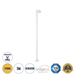 Alternative view of GloboStar® GARDENIA 60509 Φωτιστικό Κήπου - Πάρκου - Πλατείας - Κολωνάκι Αρχιτεκτονικού Φωτισμού Εξωτερικού Χώρου LED 7W 700lm 60° AC220-240V Αδιάβροχο IP65 - Σώμα Αλουμινίου & Tempered Glass - Μ15 x Π18 x Υ180cm - Θερμό Λευκό 2700K - Λευκό - Bridgelux Chip - 5 Years Warranty