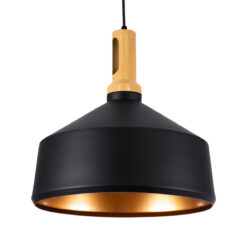 Alternative view of GLOBOSTAR® CALYPSO 01334-B Μοντέρνο Κρεμαστό Φωτιστικό Οροφής με Ντουί 1 x E27 AC 220-240V IP20 - Μαύρο & Μπρούτζινο - Μ36 x Π36 x Υ35cm
