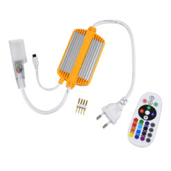Alternative view of GLOBOSTAR® NEOVALE-B 70625 Dimmer / Controller με IR Ασύρματο Χειριστήριο 6A 1380W AC 220-240V σε DC 220-240V για έως 100 Μέτρα Neon Flex LED Αδιάβροχο IP65 Dimmable - Ασημί & Πορτοκαλί - Μ50 x 6 x Υ1.5cm - 2 Χρόνια Εγγύηση