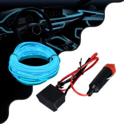 Alternative view of GloboStar® 82204 TUBE 360° Degree Διακοσμητική EL-Wire Neon Αυτοκινήτου Κορδόνι ΣΕΤ 3m 1W/3m 30lm/m 360° DC 12V με Βύσμα Αναπτήρα Αυτοκινήτου Αδιάβροχη IP68 Γαλάζιο