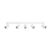 kelvo® SPOTA KLV-101-0143 Κινούμενο Φωτιστικό Σποτ Οροφής για 5 Λάμπες MR16 με Ντουί GU10 AC 220-240V IP20 – Λευκό Ματ – Μ79.5 x Π6.3 x Υ14cm