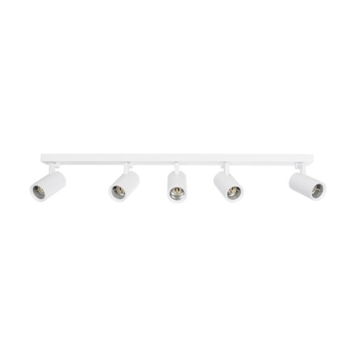 kelvo® SPOTA KLV-101-0143 Κινούμενο Φωτιστικό Σποτ Οροφής για 5 Λάμπες MR16 με Ντουί GU10 AC 220-240V IP20 – Λευκό Ματ – Μ79.5 x Π6.3 x Υ14cm