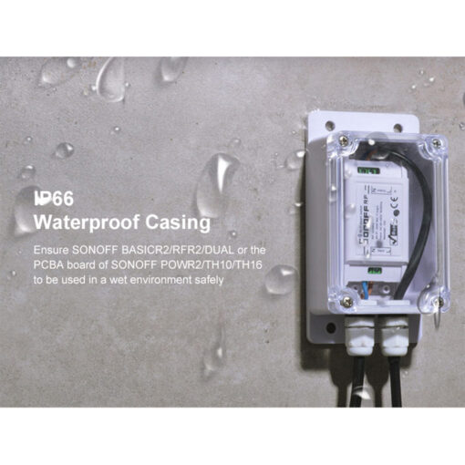 GloboStar® 80041 SONOFF IP66-CASE-R2 – BOX Case for SONOFF Smart Switches Waterproof IP66