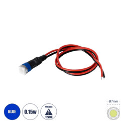 GloboStar® SMD-LED 81487 Υψηλής Ισχύος SMD LED 0.12W 15lm DC 12V - Φ0.7 x Υ2.3cm - Μπλε - Dimmable - 2 Χρόνια Εγγύηση