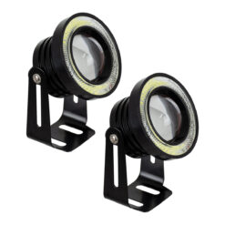GLOBOSTAR® MOTOFLOOD 81634 Προβολάκι LED 30W/60W 3200lm/6400lm 45° DC 12V Αδιάβροχο IP65 Ψυχρό Λευκό 6000K - CREE COB Chip - Μ8.8 x Π8.8 x Υ7cm - Πακέτο 2 Τεμαχίων - 2 Χρόνια Εγγύηση