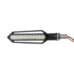 Alternative view of GloboStar® 81756 ΣΕΤ 2 x Φλάς Μοτοσυκλέτας Universal Knife LED SMD 5050 1.2W/2.4W 216lm/432lm DC 12V 2 Λειτουργιών Κόκκινο για Πορείας-Stop & με Τρεχούμενο Εφέ Φωτισμού Πορτοκαλί για Φλας Αδιάβροχα IP65
