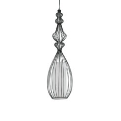 Alternative view of GLOBOSTAR® LILY 01561 Vintage Κρεμαστό Φωτιστικό Οροφής με Ντουί 1 x E27 AC 220-240V IP20 - Μαύρο & Λευκό - Μ20 x Π20 x Υ90cm
