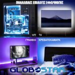 GLOBOSTAR® CHROMAWAVE 70411 Σετ Ταινίας με IR Ασύρματο Χειριστήριο & Τροφοδοτικό LED 36W 2160lm 120° AC 220-240V IP20 150 x SMD5050 Chip Πολύχρωμο RGB Dimmable – Sanan SMD Chip – Μ500 x Π1 x Υ0.2cm – Ρολό 5 Μέτρων – 2 Χρόνια Εγγύηση