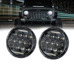 Alternative view of GloboStar® 85417 Σετ 2 x Φανάρια JEEP WRANGLER 7'' Ιντσών Βασικού Φωτισμού H/L με Ring Light DRL & Φλας LED CREE CXB COB 75W 12000lm DC 10-30V Αδιάβροχα IP67 Ψυχρό Λευκό 6000K