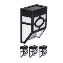 Alternative view of GloboStar® 85707 ΣΕΤ 4 Τεμαχίων Αυτόνομα Ηλιακά Φωτιστικά Τοίχου Μαύρα-Λευκά LED SMD 1W 100lm με Ενσωματωμένη Μπαταρία 600mAh - Φωτοβολταϊκό Πάνελ με Αισθητήρα Ημέρας-Νύχτας Αδιάβροχα IP65 Θερμό Λευκό 3000K