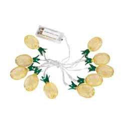 Alternative view of GloboStar® 85806 Διακοσμητική Γιρλάντα Pineapple Lamp 2 Μέτρα με Διακόπτη On/Off - 10 LED 1W με Μπαταρίες 2xAA & Διάφανο Καλώδιο IP44 Θερμό Λευκό 3000K Μ2m