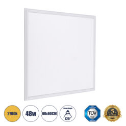 Alternative view of GLOBOSTAR® PANELETI 60211 Χωνευτό Panel Οροφής 60x60 LED 48W 4320lm 120° UGR<19 AC 220-240V IP20 Θερμό Λευκό 2700K - Lumileds SMD Chip & TÜV SÜD Driver - Λευκό Γαλακτερό - Μ60 x Π60 x Υ1.5cm / Q56 x 56cm - 5 Χρόνια Εγγύηση
