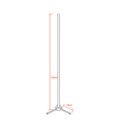 Alternative view of Μοντέρνο Minimal Επιδαπέδιο Μαύρο Φωτιστικό 150cm LED 24 Watt με Ασύρματο Χειριστήριο 2.4G RF & Dimmer RGBW+WW Πολύχρωμο Digital Magic Dot Pixel GloboStar ALIEN Design GLOBO-150-11