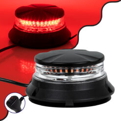 Alternative view of GloboStar® 85168 PRO Series Φάρος Σήμανσης Οχήματος Πυροσβεστικής για Αυτοκίνητα & Φορτηγά 6 Προγραμμάτων Φωτισμού STROBE LED SMD 3030 48W DC 10-30V Αδιάβροχος IP66 Κόκκινο