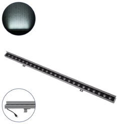 Alternative view of GLOBOSTAR® WASHERFAIA 90188 Μπάρα Φωτισμού Wall Washer με Αντιθαμβωτική Γρίλια LED 24W 2880lm 15° DC 24V Αδιάβροχο IP65 Ψυχρό Λευκό 6000K Dimmable - Bridgelux SMD Chip - Ασημί - Μ100 x Π4 x Υ5.5cm - 3 Χρόνια Εγγύηση