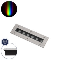 Alternative view of GLOBOSTAR® UNDERGROUNDREMVI 90191 Χωνευτή Μπάρα Φωτισμού Wall Washer LED 9W 765lm 10° DC 24V Αδιάβροχο IP68 Πολύχρωμο RGBW Dimmable DMX512 - Bridgelux SMD Chip - Ανοξείδωτο Ατσάλι SS316 - Μ30 x Π9 x Υ8.5cm / Q28.5 x 7.5cm - 3 Χρόνια Εγγύηση