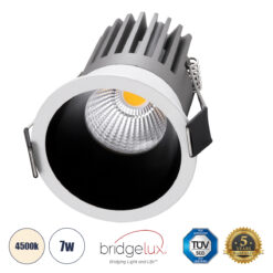 Alternative view of GLOBOSTAR® MICRO-B 60240 Χωνευτό Downlight Σποτ LED 7W 910lm 38° AC 220-240V IP20 Φυσικό Λευκό 4500K - Bridgelux COB Chip & TÜV SÜD Driver - Λευκό & Μαύρο Ματ - Μ6 x Π6 x Υ7.8cm / Q5cm - 5 Χρόνια Εγγύηση