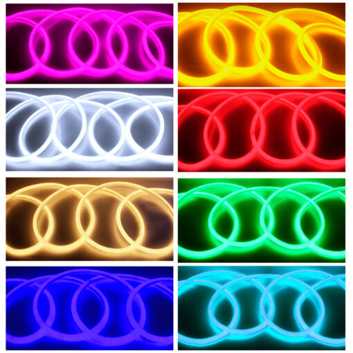 GLOBOSTAR® NEOTUBE 70598 Ταινία Neon Flex LED 18W/m 900lm/m 360° DC 220-240V Αδιάβροχο IP65 60 x SMD5050 Chip/m Πολύχρωμο RGB Dimmable – Sanan SMD Chip – Μ100 x Π2.1 x Υ2.1cm – 3 Χρόνια Εγγύηση