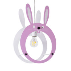 Alternative view of GLOBOSTAR® BUNNY 61577 Παιδικό Κρεμαστό Φωτιστικό Οροφής με Ντουί 1 x E27 AC 220-240V IP20 - Ροζ & Λευκό - Μ27.2 x Π15.5 x Υ40cm