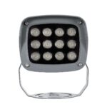 GLOBOSTAR® FLOODXENA 90124 Προβολέας Σποτ Wall Washer LED 12W 1020lm 10° AC 220-240V Αδιάβροχο IP65 Μπλε – Bridgelux SMD Chip – Γκρι Ανθρακί – Μ13.5 x Π11 x Υ15cm – 3 Χρόνια Εγγύηση