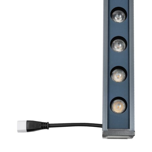 GLOBOSTAR® WASHERMARGO 90150 Μπάρα Φωτισμού Wall Washer LED 24W 2520lm 30° DC 24V Αδιάβροχο IP66 Ultra Θερμό Λευκό 2200K Dimmable – Bridgelux SMD Chip – Γκρι Ανθρακί – Μ100 x Π4 x Υ5cm – 3 Χρόνια Εγγύηση