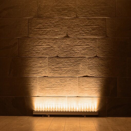 GLOBOSTAR® WASHERMARGO 90150 Μπάρα Φωτισμού Wall Washer LED 24W 2520lm 30° DC 24V Αδιάβροχο IP66 Ultra Θερμό Λευκό 2200K Dimmable – Bridgelux SMD Chip – Γκρι Ανθρακί – Μ100 x Π4 x Υ5cm – 3 Χρόνια Εγγύηση