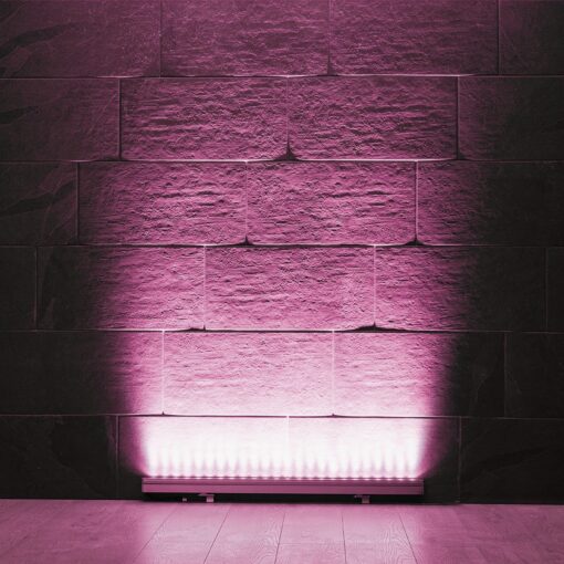 GLOBOSTAR® WASHERMARGO 90155 Μπάρα Φωτισμού Wall Washer LED 24W 2040lm 30° DC 24V Αδιάβροχο IP66 Ροζ Dimmable – Bridgelux SMD Chip – Γκρι Ανθρακί – Μ100 x Π4 x Υ5cm – 3 Χρόνια Εγγύηση