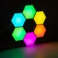 Alternative view of GloboStar® DIGIOCTA 90448 Σετ 6 Ψηφιακων LED RGB Φωτιστικών Κυψελών με Ψηφιακό Controller με WiFi Smart APP & Ασύρματο Χειριστήριο RF 2.4Ghz - LED SMD 5050 9W/Σετ 84PIXEL/Σετ 720lm/Σετ 120° DC 5V με USB 2.0 IP20 Πολύχρωμο RGB - Dimmable - Μ10.5 x Π10.5 x Υ3cm Ανά Κυψέλη - 2 Χρόνια Εγγύηση