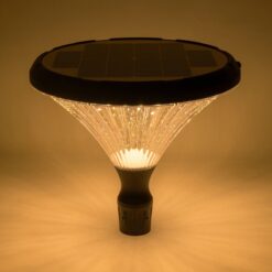 GLOBOSTAR® SQUARE 90503 Φωτιστικό Κεφαλής Post Top Πλατείας/Πάρκου/Κήπου LED 40W 1600lm 120° DC 5V με Ενσωματωμένο Φωτοβολταϊκό Panel 5V 25W & Επαναφορτιζόμενη Μπαταρία Li-ion 3.2V 30000mAh με Αισθητήρα Κίνησης-Ημέρας-Νύχτας Αδιάβροχο IP65 Θερμό Λευκό 2700K – Sanan SMD Chip – Γκρι Ανθρακί Ματ – Μ54 x Π54 x Υ48.5cm – 2 Χρόνια Εγγύηση
