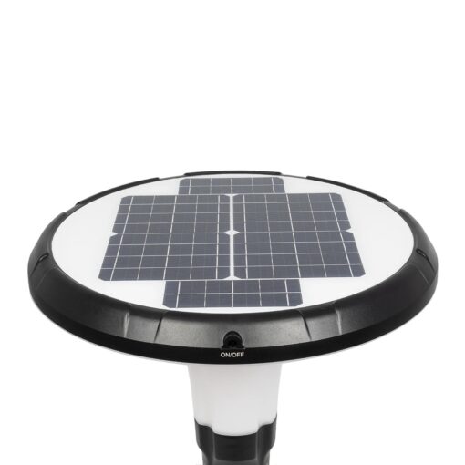 Globostar® SQUARE 90504 Φωτιστικό Κεφαλής Post Top Πλατείας/Πάρκου/Κήπου LED 25W 1000lm με Ανιχνευτή Κίνησης και Αισθητήρα Νυχτός IP65 Ψυχρό Λευκό 6000K – 2 Χρόνια Εγγύηση