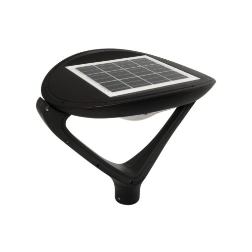 GLOBOSTAR® SQUARE 90507 Φωτιστικό Στύλου/Κολώνας Πλατείας/Πάρκου/Κήπου με Ασύρματο Χειριστήριο LED 20W 800lm 120° Ενσωματωμένο Φωτοβολταϊκό Panel 6V 20W & Επαναφορτιζόμενη Μπαταρία Li-ion 3.2V 20000mAh με Αισθητήρα Κίνησης-Ημέρας-Νύχτας Αδιάβροχο IP65 Θερμό Λευκό 2700K – Μαύρο- Μ60 x Π47 x Υ48cm – 2 Χρόνια Εγγύηση