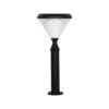GLOBOSTAR® VEGGIE 90522 Φωτιστικό Κολωνάκι Κήπου LED 10W 500lm 120° με Ενσωματωμένο Φωτοβολταϊκό Panel 6V 2W & Επαναφορτιζόμενη Μπαταρία Li-ion 3.2V 6000mAh με Αισθητήρα Ημέρας-Νύχτας Αδιάβροχο IP65 Ψυχρό Λευκό 6000K – Sanan SMD Chip – Μαύρο – Μ26 x Π26 x Υ60cm – 2 Χρόνια Εγγύηση