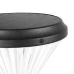 GLOBOSTAR® VEGGIE 90522 Φωτιστικό Κολωνάκι Κήπου LED 10W 500lm 120° με Ενσωματωμένο Φωτοβολταϊκό Panel 6V 2W & Επαναφορτιζόμενη Μπαταρία Li-ion 3.2V 6000mAh με Αισθητήρα Ημέρας-Νύχτας Αδιάβροχο IP65 Ψυχρό Λευκό 6000K – Sanan SMD Chip – Μαύρο – Μ26 x Π26 x Υ60cm – 2 Χρόνια Εγγύηση