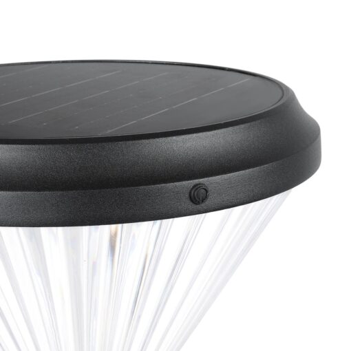 GLOBOSTAR® VEGGIE 90522 Φωτιστικό Κολωνάκι Κήπου LED 10W 500lm 120° με Ενσωματωμένο Φωτοβολταϊκό Panel 6V 2W & Επαναφορτιζόμενη Μπαταρία Li-ion 3.2V 6000mAh με Αισθητήρα Ημέρας-Νύχτας Αδιάβροχο IP65 Ψυχρό Λευκό 6000K – Sanan SMD Chip – Μαύρο – Μ26 x Π26 x Υ60cm – 2 Χρόνια Εγγύηση