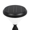 GLOBOSTAR® VEGGIE 90522 Φωτιστικό Κολωνάκι Κήπου LED 10W 500lm 120° με Ενσωματωμένο Φωτοβολταϊκό Panel 6V 2W & Επαναφορτιζόμενη Μπαταρία Li-ion 3.2V 6000mAh με Αισθητήρα Ημέρας-Νύχτας Αδιάβροχο IP65 Ψυχρό Λευκό 6000K – Sanan SMD Chip – Μαύρο – Μ26 x Π26 x Υ60cm – 2 Χρόνια Εγγύηση
