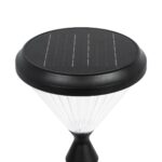 GLOBOSTAR® VEGGIE 90522 Φωτιστικό Κολωνάκι Κήπου LED 10W 500lm 120° με Ενσωματωμένο Φωτοβολταϊκό Panel 6V 2W & Επαναφορτιζόμενη Μπαταρία Li-ion 3.2V 6000mAh με Αισθητήρα Ημέρας-Νύχτας Αδιάβροχο IP65 Ψυχρό Λευκό 6000K – Sanan SMD Chip – Μαύρο – Μ26 x Π26 x Υ60cm – 2 Χρόνια Εγγύηση