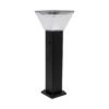 GLOBOSTAR® VEGGIE 90524 Φωτιστικό Κολωνάκι Κήπου LED 10W 500lm 120° με Ενσωματωμένο Φωτοβολταϊκό Panel 6V 2W & Επαναφορτιζόμενη Μπαταρία Li-ion 3.2V 6000mAh με Αισθητήρα Ημέρας-Νύχτας Αδιάβροχο IP65 All in One CCT 6000K-4500K – Sanan SMD Chip – Μαύρο – Μ19.5 x Π19.5 x Υ60cm – 2 Χρόνια Εγγύηση