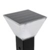 GLOBOSTAR® VEGGIE 90524 Φωτιστικό Κολωνάκι Κήπου LED 10W 500lm 120° με Ενσωματωμένο Φωτοβολταϊκό Panel 6V 2W & Επαναφορτιζόμενη Μπαταρία Li-ion 3.2V 6000mAh με Αισθητήρα Ημέρας-Νύχτας Αδιάβροχο IP65 All in One CCT 6000K-4500K – Sanan SMD Chip – Μαύρο – Μ19.5 x Π19.5 x Υ60cm – 2 Χρόνια Εγγύηση