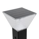 GLOBOSTAR® VEGGIE 90524 Φωτιστικό Κολωνάκι Κήπου LED 10W 500lm 120° με Ενσωματωμένο Φωτοβολταϊκό Panel 6V 2W & Επαναφορτιζόμενη Μπαταρία Li-ion 3.2V 6000mAh με Αισθητήρα Ημέρας-Νύχτας Αδιάβροχο IP65 All in One CCT 6000K-4500K – Sanan SMD Chip – Μαύρο – Μ19.5 x Π19.5 x Υ60cm – 2 Χρόνια Εγγύηση